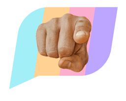 A hand pointing at you in front of the whid logo